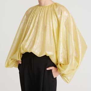 Halston Gold Shimmer Bodysuit Size Small